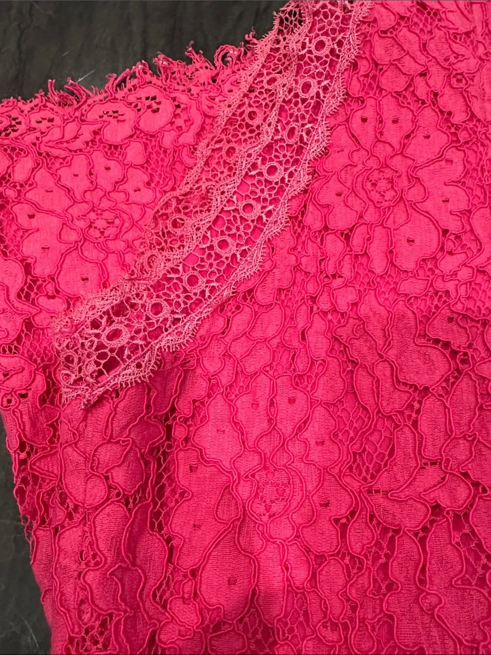 Sugarlips Hot Pink Lace Halter One-Piece Romper